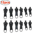 3 Sizes Universal Instant Fix Zipper Repair Kit Replacement Zip Slider Teeth Rescue Sewing Clothes Bag Zippers Tool Accessories Oasis Select Black-12pcs