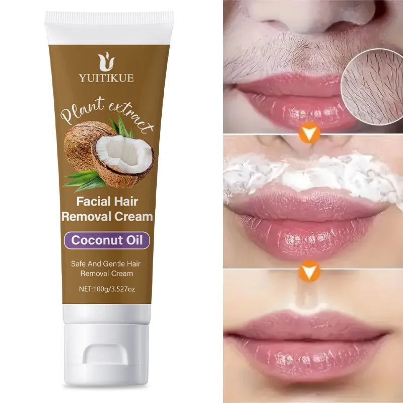 YUITIKUE Lip Hair Removal Cream 100g – Coconut Oil & Aloe