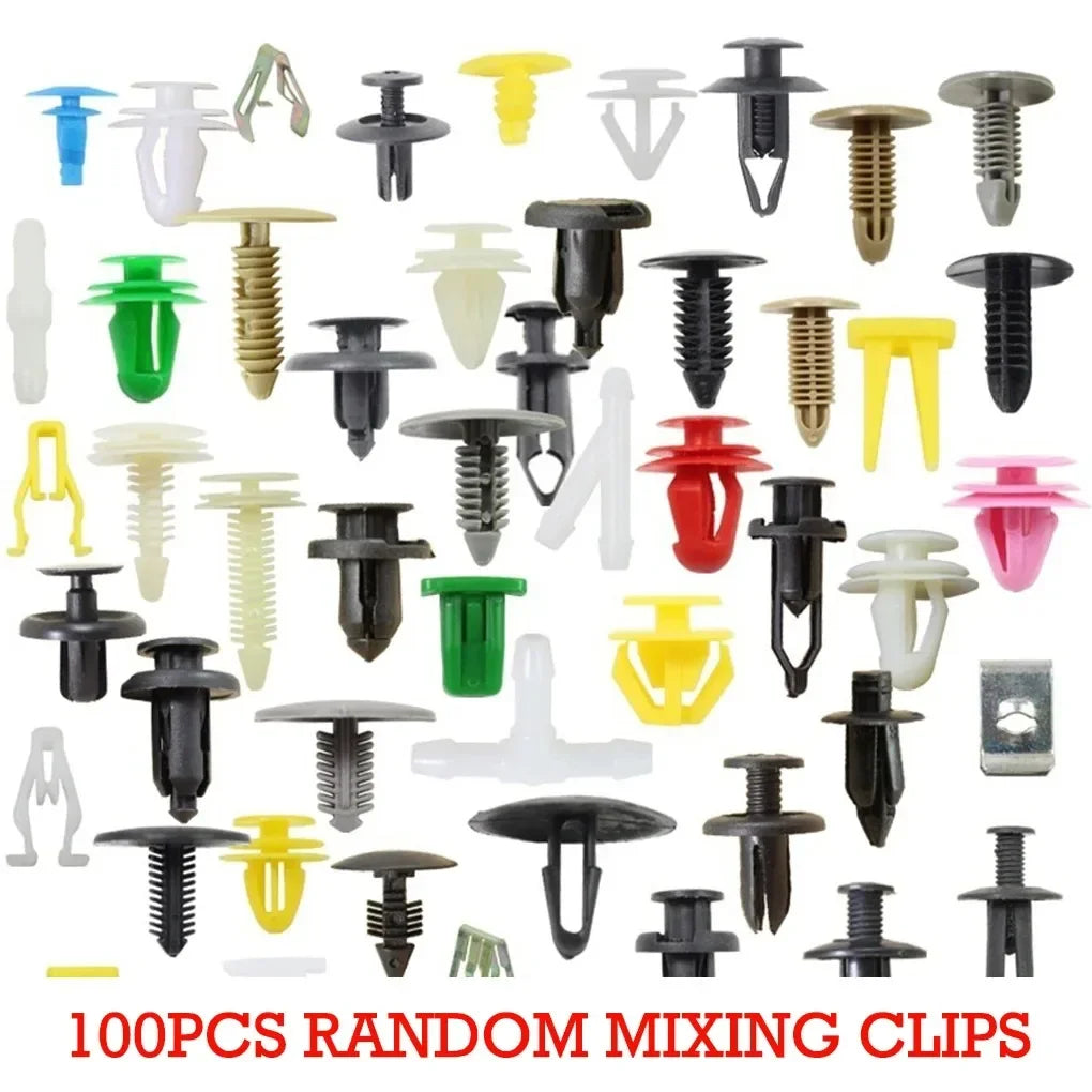 50/100/150/200/500pcs Car Clips Fastener Screws Bumper Interior Decoration Auto Plastic Random Mixing Universal Plastic Oasis Select 100pcs random