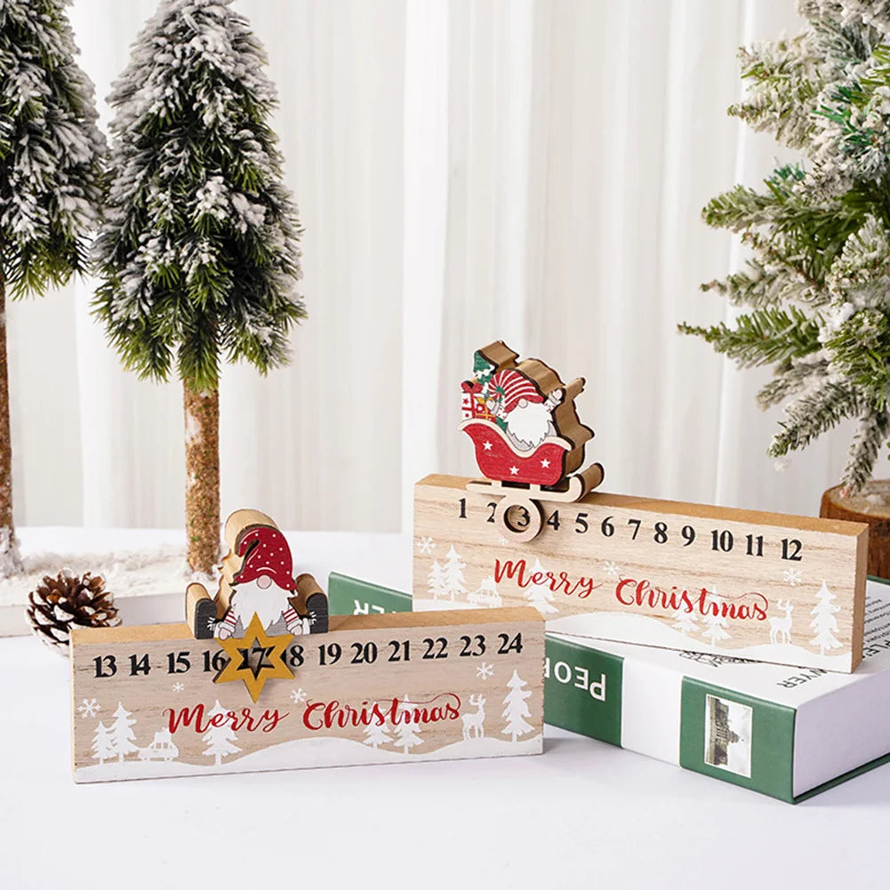 Wooden Santa Advent Countdown Calendar – Reusable Christmas Decor
