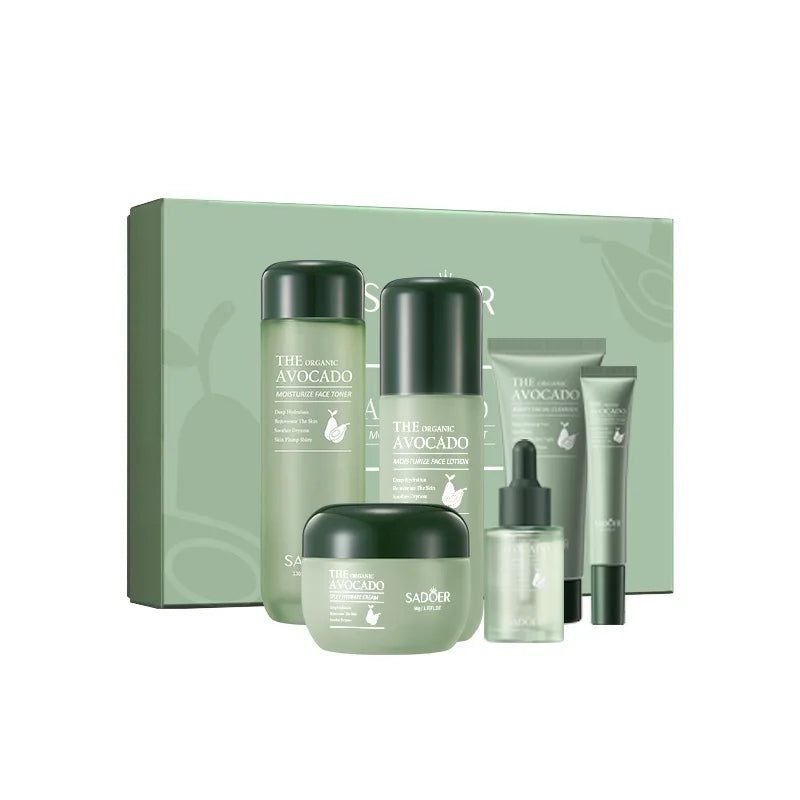 SADOER Avocado 6-Piece Skincare Set – Cleanse, Hydrate & Moisturize