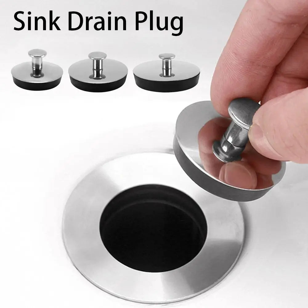 1Pcs Stainless Steel Bath Plug Easy to Use Kitchen Bathroom Accessory Drain Stopper Water Rubber Bath Tub Caps Oasis Select
