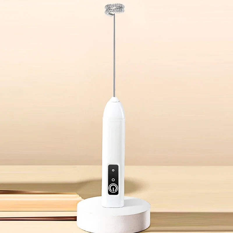 Electric Coffee Milk Frother Handheld Egg Beater Foamer Coffee Maker Electric Blender Mixer Mini Portable Blender Kitchen Tool Oasis Select white