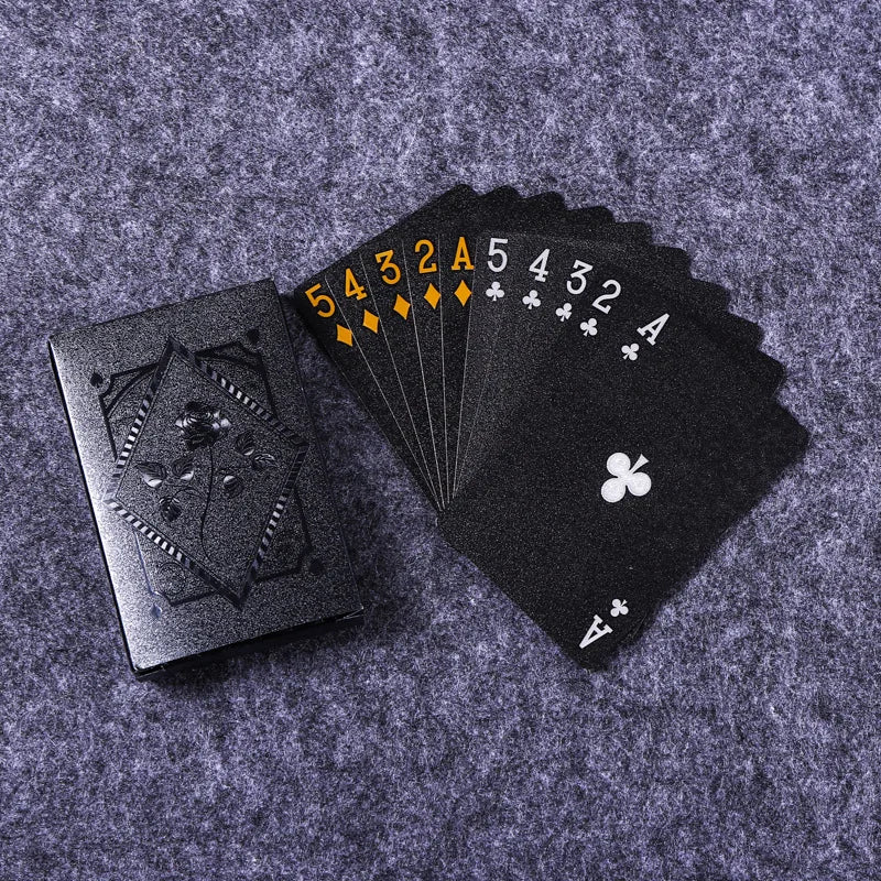 Magic Playing Cards Waterproof Multiple Styles Colors for Poker Game Night Gift Collection Family Fun Tarot Cards Table Game Oasis Select black