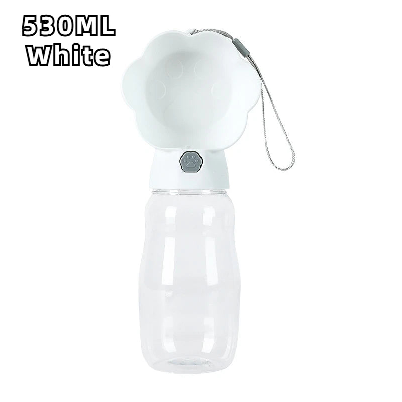 530ML Large Dog Water Bottle For Small Big Dogs Portable Travel Pet Drinking Bottle Water Container Puppy Cat Drinker Feeder Oasis Select WHITE