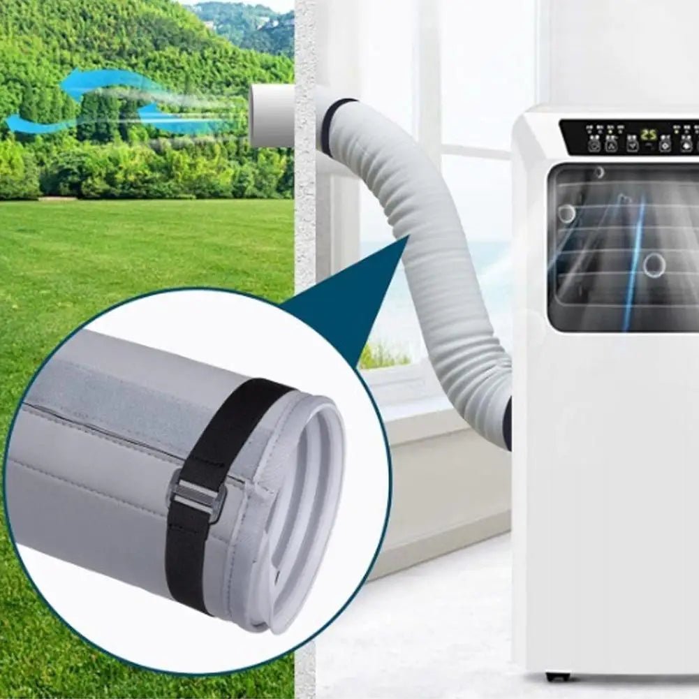 Air Conditioner Hose Cover Wrap With 3 Buckle Straps Portable AC Hose Insulation Sleeve for 5" & 5.9" Diameter Exhaust Hose Oasis Select