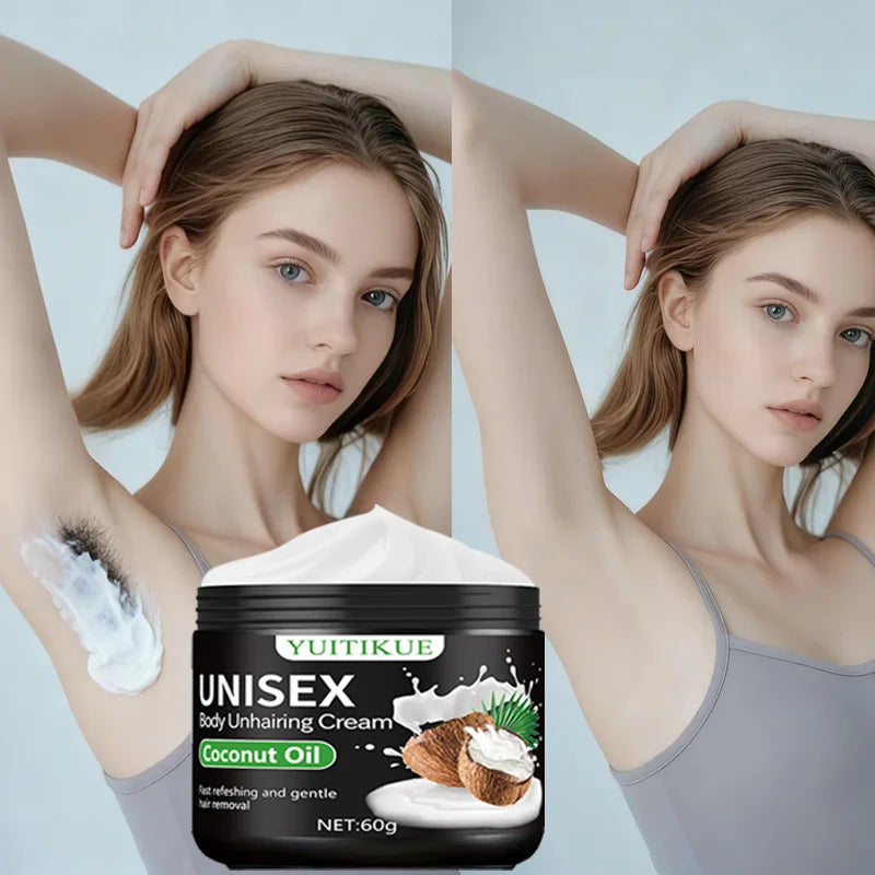 YUITIKUE Hair Removal Cream 60g – Coconut Oil & Aloe Unisex