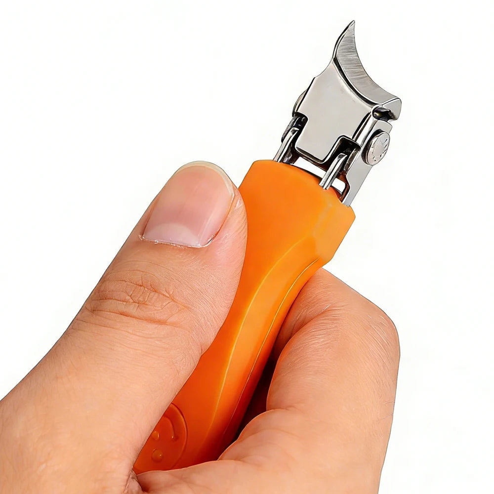 Stainless Steel Toenail Clipper – 45° Blade & Anti-Splash