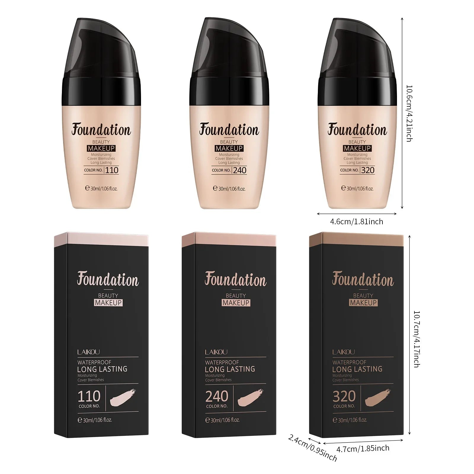 LAIKOU Liquid Foundation Moisturizing Long Lasting Full Coverage Concealer Waterproof Face Makeup 30ml Oasis Select