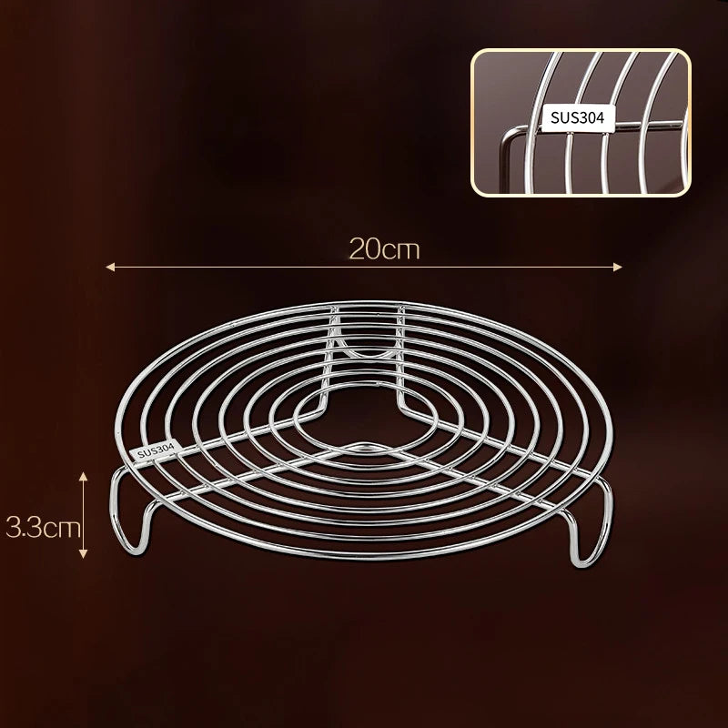 304 Stainless Steel Round Steamer Rack Kitchen Multifunction Pot Steaming Tray Dumplings Eggs Grill Stand Pressure Cooker Trivet Oasis Select A 20cm