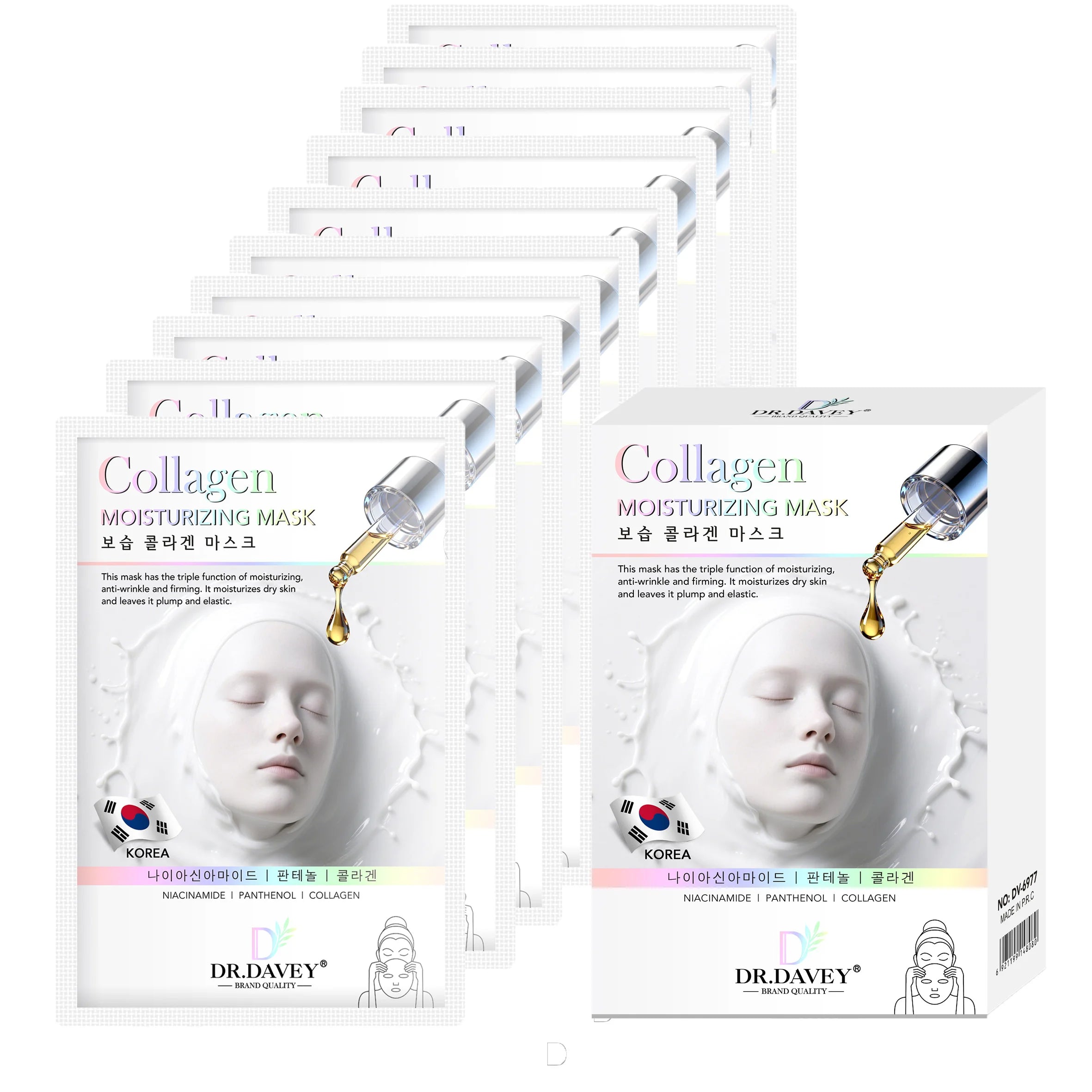 DR.DAVEY Collagen Moisturizing Face Mask – 10 Sheets
