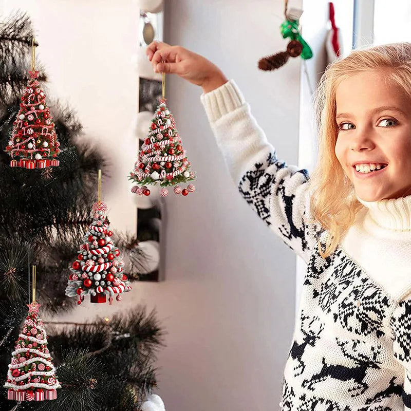 2D Acrylic Christmas Tree Ornament Pendant | 2025 Xmas Decor
