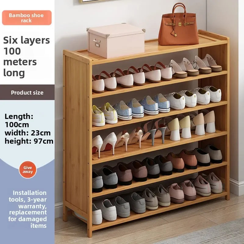 Multi-functional Space-saving shoe rack Multi-layer bamboo shoe rack Storage dust-proof storage shoe rack Oasis Select