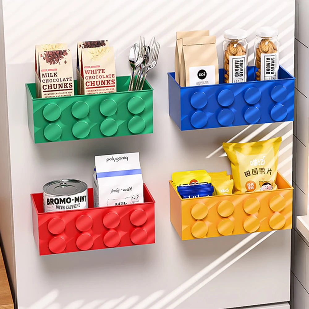 Magnetic wall-mounted narrow-edge kitchen straw, cling film storage box, refrigerator side storage rack Oasis Select