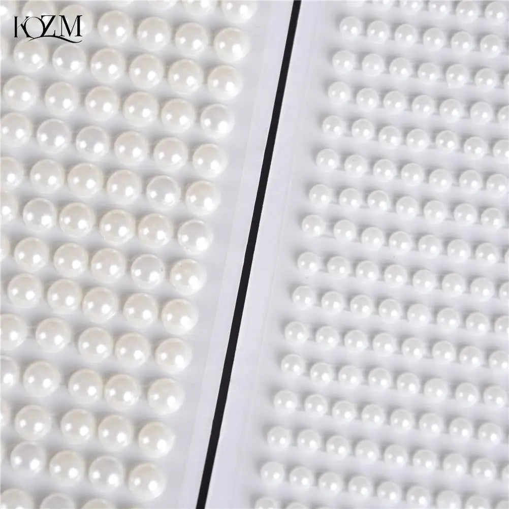Pearl Stickers Self-Adhesive Acrylic Gems 4/6/8mm Sheets