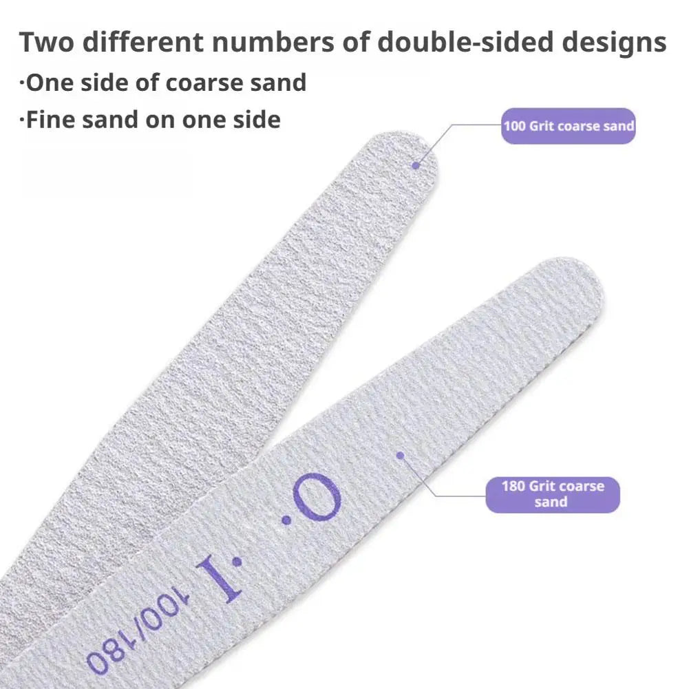 10PCS Nail Files 100/180, Professional Nail File and Buffers, Reusable Double-Sided Emery Board for Nail Manicure Kit for Women Oasis Select