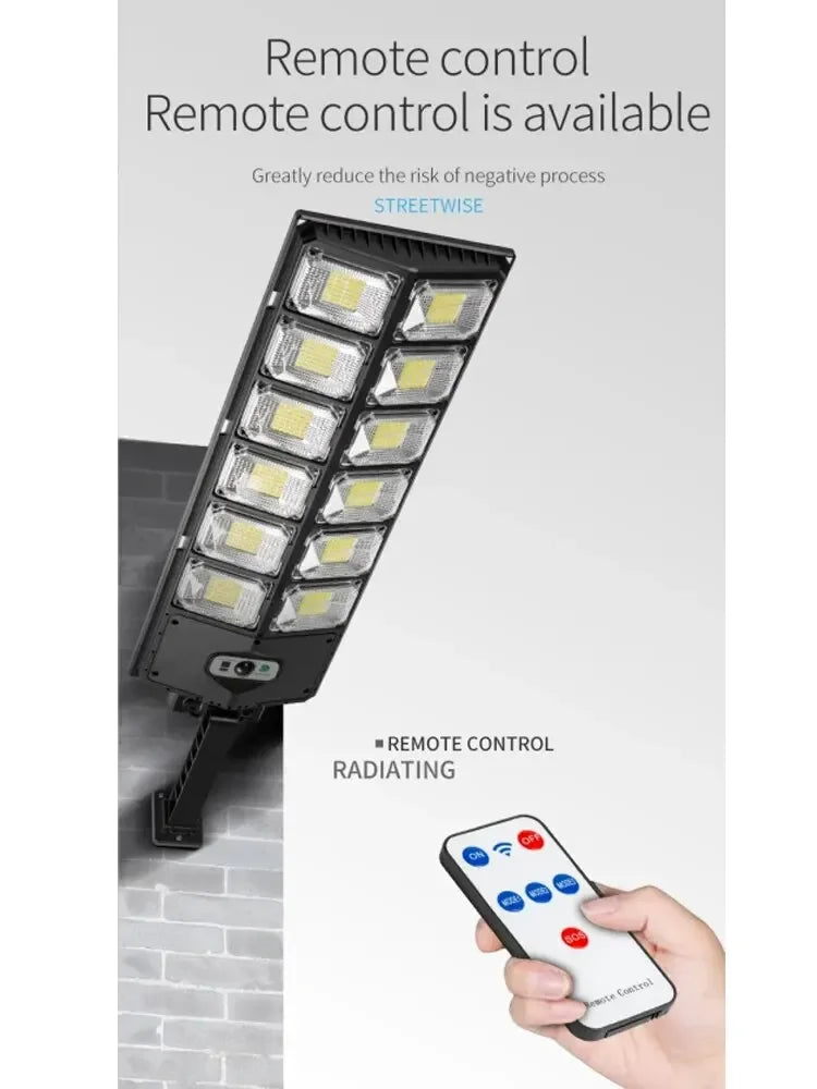 Outdoor Solar LED Lights Waterproof 8000 Lm Super Bright Wall Lamp With Motion Sensor Remote Control Garden Street Light Oasis Select