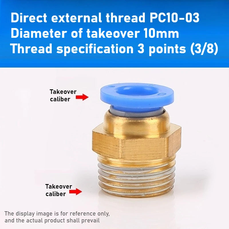 Quick Connector Tracheal Pneumatic PC8-02 Copper External Thread Straight Through Quick Insert Tracheal Connector PC1-03/12-04 Oasis Select PC 10-03 1PCS