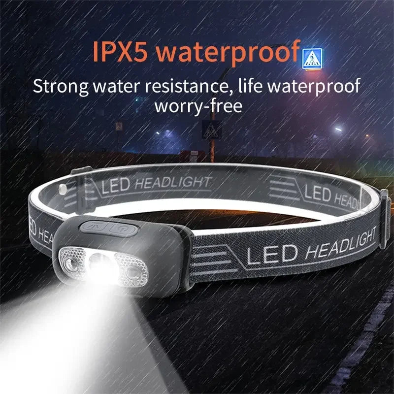 XPG Sensor Headlamp USB Rechargeable Induction Headlight Outdoor Waterproof Portable Night LED Camping Headlamp Built in Battery Oasis Select