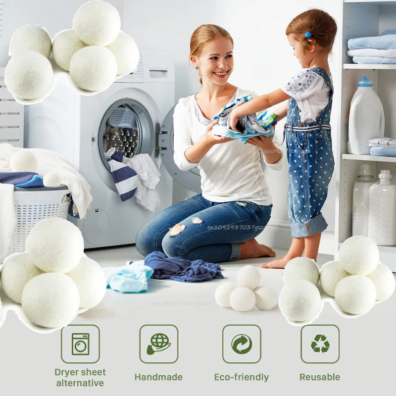 Nature Wool Dryer Balls Fabric Softener Ball for Sensitive Skin Reusable Softener Laundry Ball Home Washing Machine Accessories Oasis Select