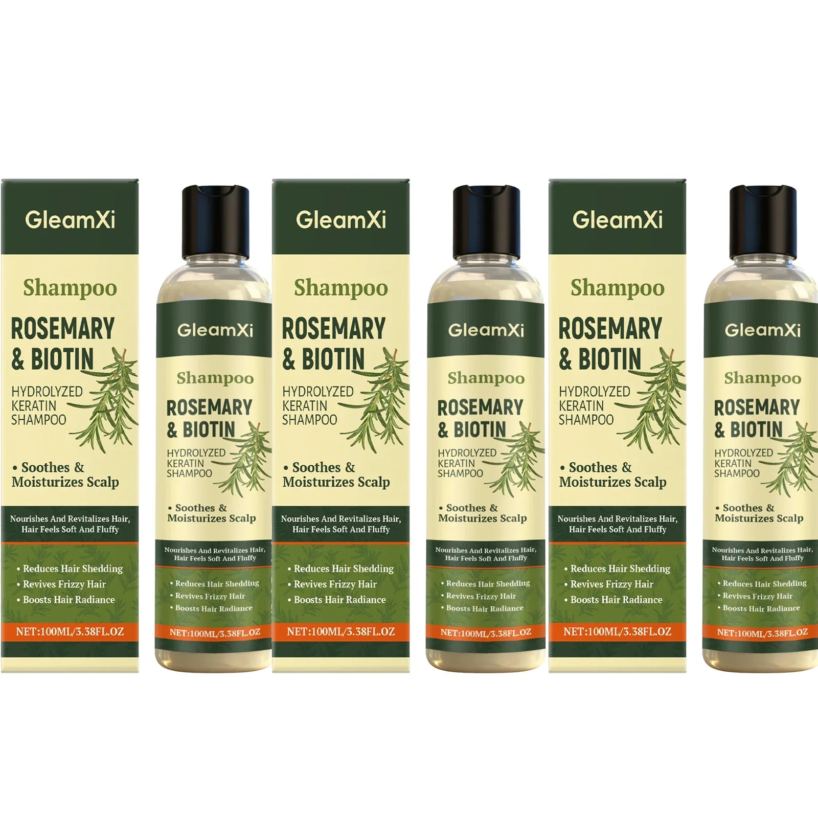Gleamxi Rosemary Biotin Shampoo – Hair Growth & Anti Hair Loss Hair Growth Shampoo Oasis Select 3pcs