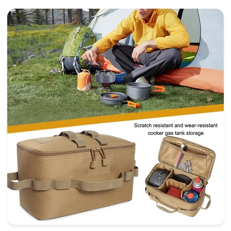 Outdoor Camping Gas Tank Storage Bag Large Capacity Ground Nail Tool Bag Gas Canister Picnic Cookware Utensils Kit Bag Oasis Select