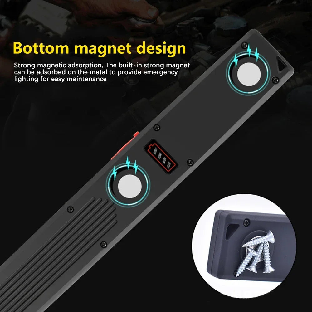 Portable COB LED Work Light USB Rechargeable Flashlight Stepless Dimming Waterproof Torch Magnetic Auto Repair Lights Oasis Select