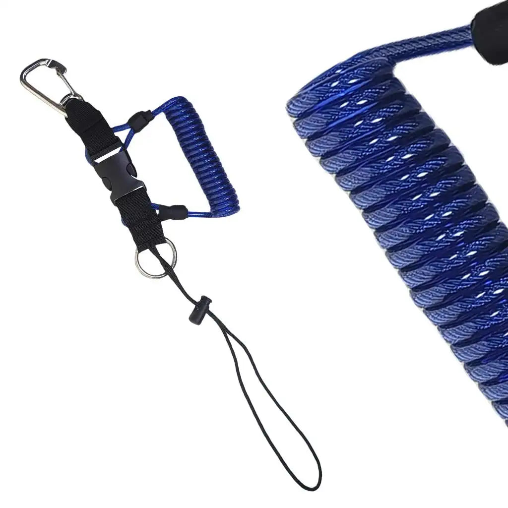 Scuba Safety Diving Lanyard Spiral Spring Coil Lanyard Swivel Hook TPU Camera Anti-lost Rope with Quick Release Buckle Oasis Select Default Title