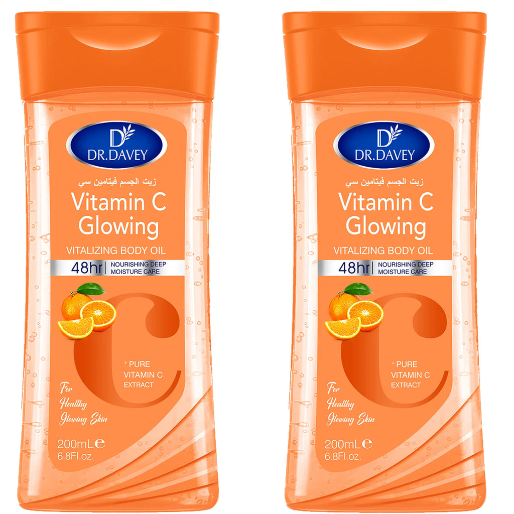 DR.DAVEY Vitamin C Body Oil 2×200ml – Moisturizing Skin Oil
