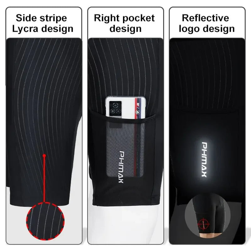 PHMAX Cycling Shorts Men's Breathable MTB Road Bike Shorts with Pockets 5D Gel Pads Racing Bicycle Shorts Cycling equipment Oasis Select