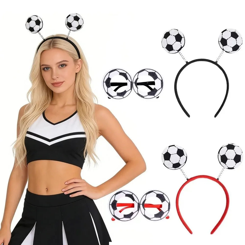 Soccer Fan Glasses & Hair Hoop Photo Booth Prop | Party Dress-Up
