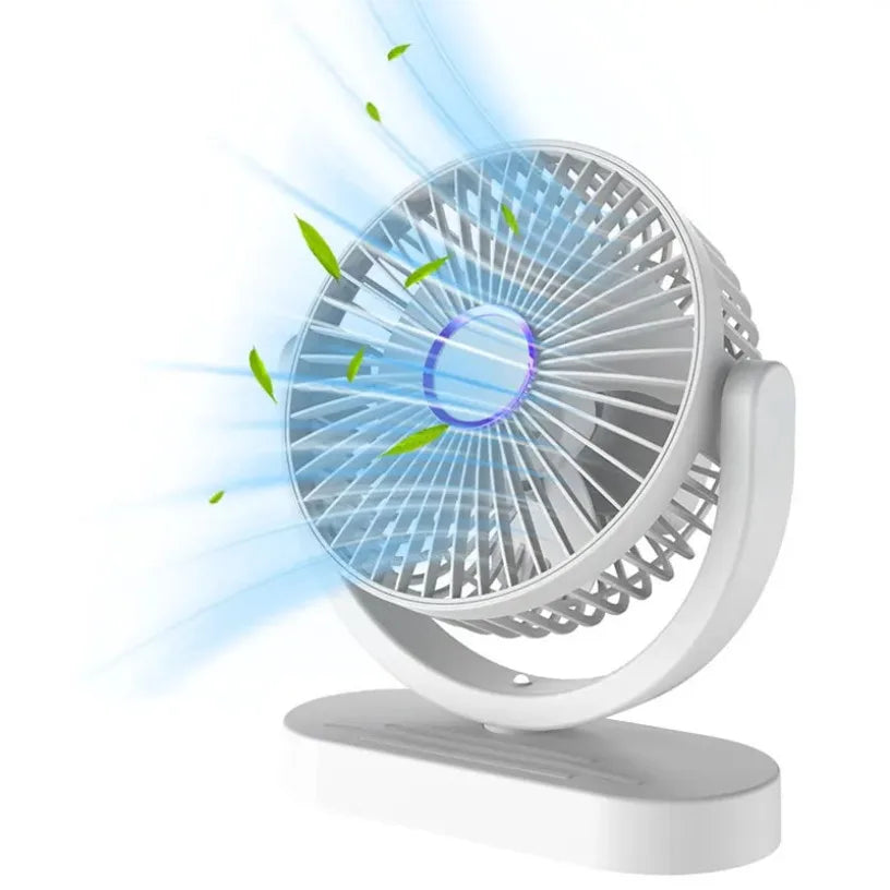 USB Rechargeable Desktop Fan Portable 3 Speed Quiet Mini Air Circulation Brushless Motor Adjustable for Office Home Outdoor Oasis Select