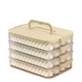 Plastic Frozen Dumpling Storage Box Large Capacity Fresh-keeping Dumpling Box Multi-layer Quick Freezing Food Storage Container Oasis Select Beige 1 Layer
