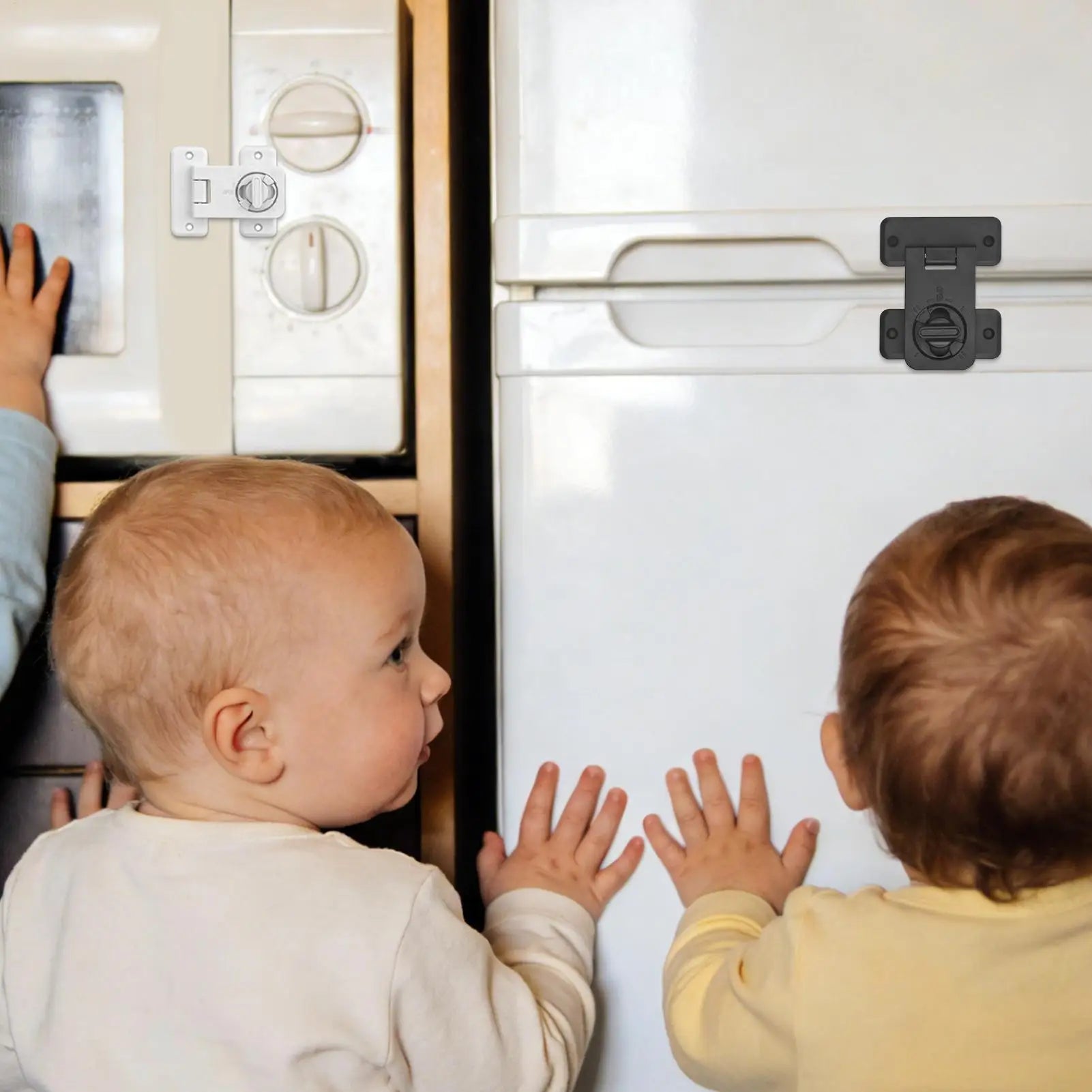 Keyless Adhesive Fridge Door Lock Child Proof Latch Refrigerator Oven Lock for Home Kitchen Cabinet Drawer Family Kids Safety Oasis Select
