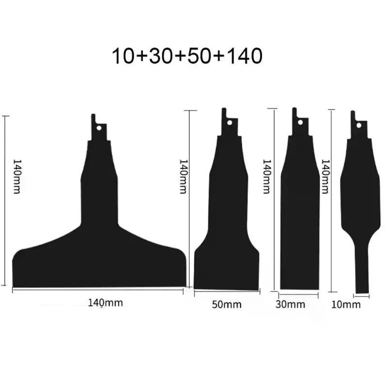 4-Piece Reciprocating Saw Scraper Blades | High Carbon Steel
