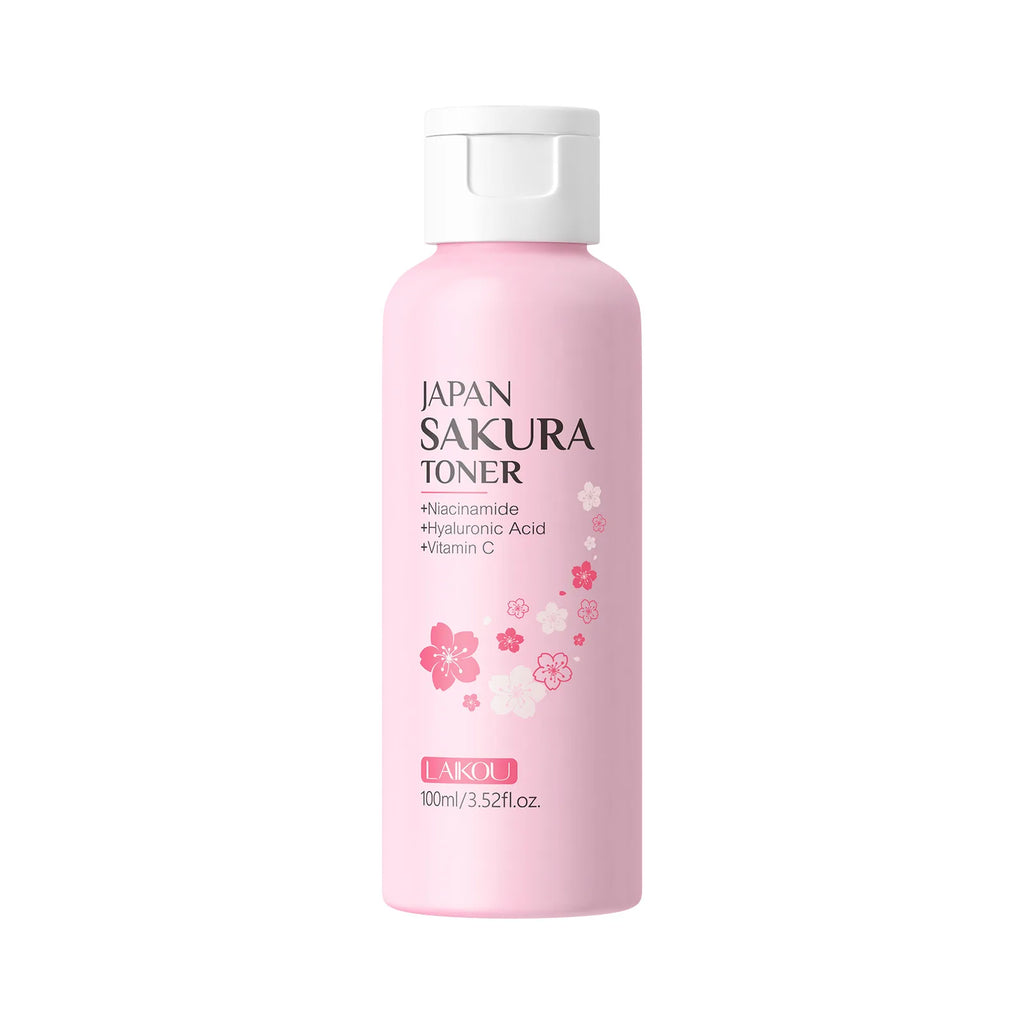 LAIKOU Japan Sakura Toner with Niacinamide Hyaluronic Acid Vitamin C 100ml - Moisturizing Refreshing Gentle Oasis Select