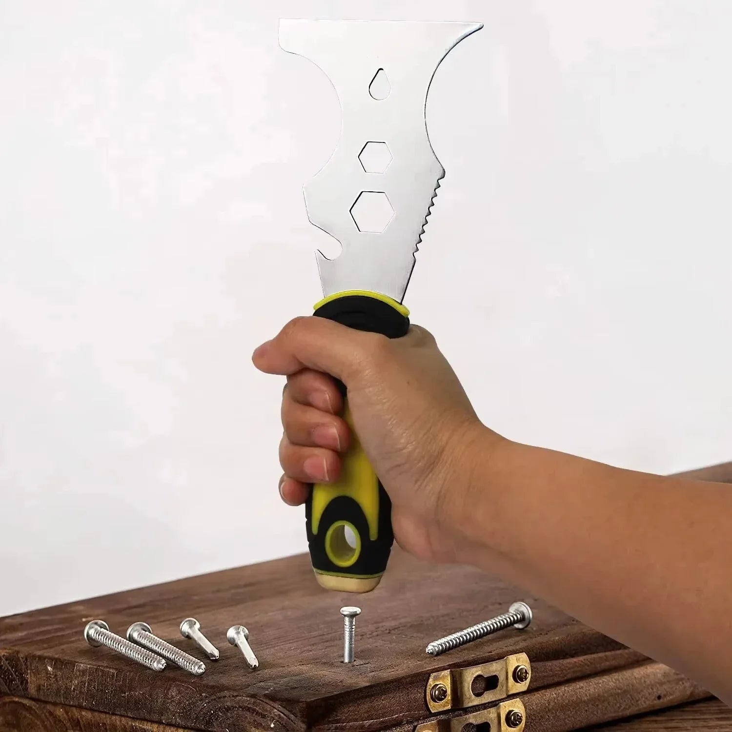 Stainless Steel Multi Function Putty Knife 15 In 1 Paint Scraper Construction Tool For Wallpaper Removal Can Opener Home DIY Oasis Select