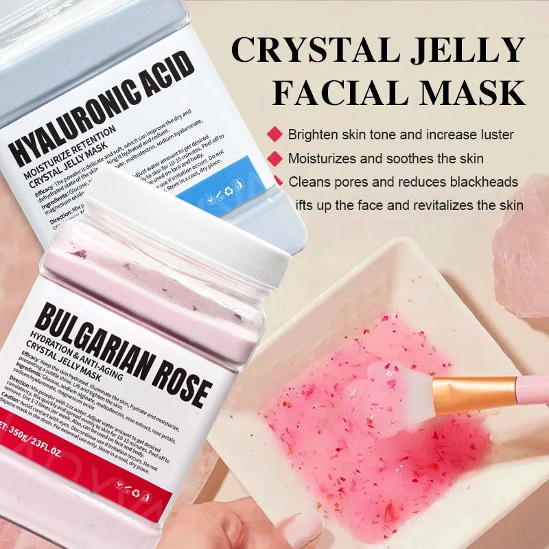 Jelly Face Mask Powder Hyaluronic Acid Vitamin C Rose Collagen Diy Plant Masks Powder Moisturizing Nourishing Mask ﻿ Oasis Select