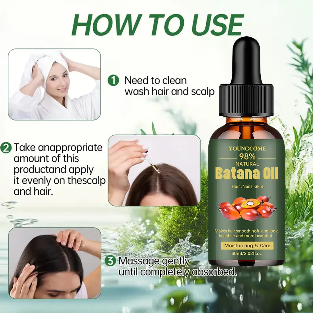 Natural Batana Oil For Hair Growth Pure Batana Oil Hair Shine Strengthen For Women Prevent Hair Loss Eliminate Split Ends 1/3pcs Oasis Select