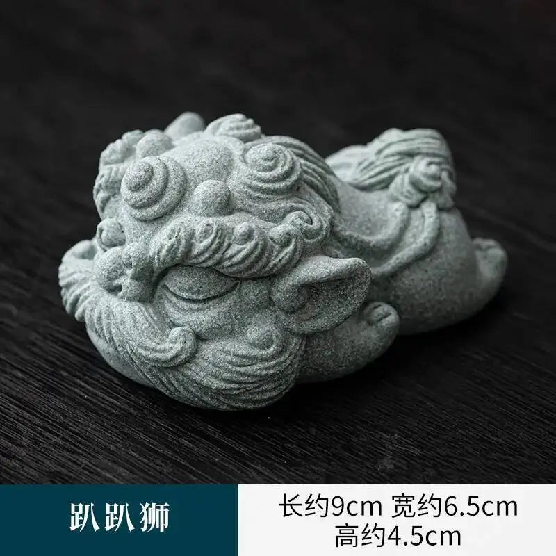 National Trend Green Sandstone Small Ornament Home Desktop Decoration Tea Table Tea Tray Decoration Paperweight Cover Pen Holder Oasis Select Lying Lion