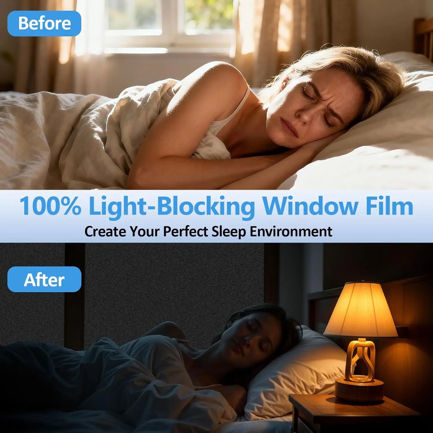 1-5PCS Self Adhesive Blackout Window Film Portable Travel Light Blocking Curtain for Bedroom RV Office Removable No Drill Oasis Select