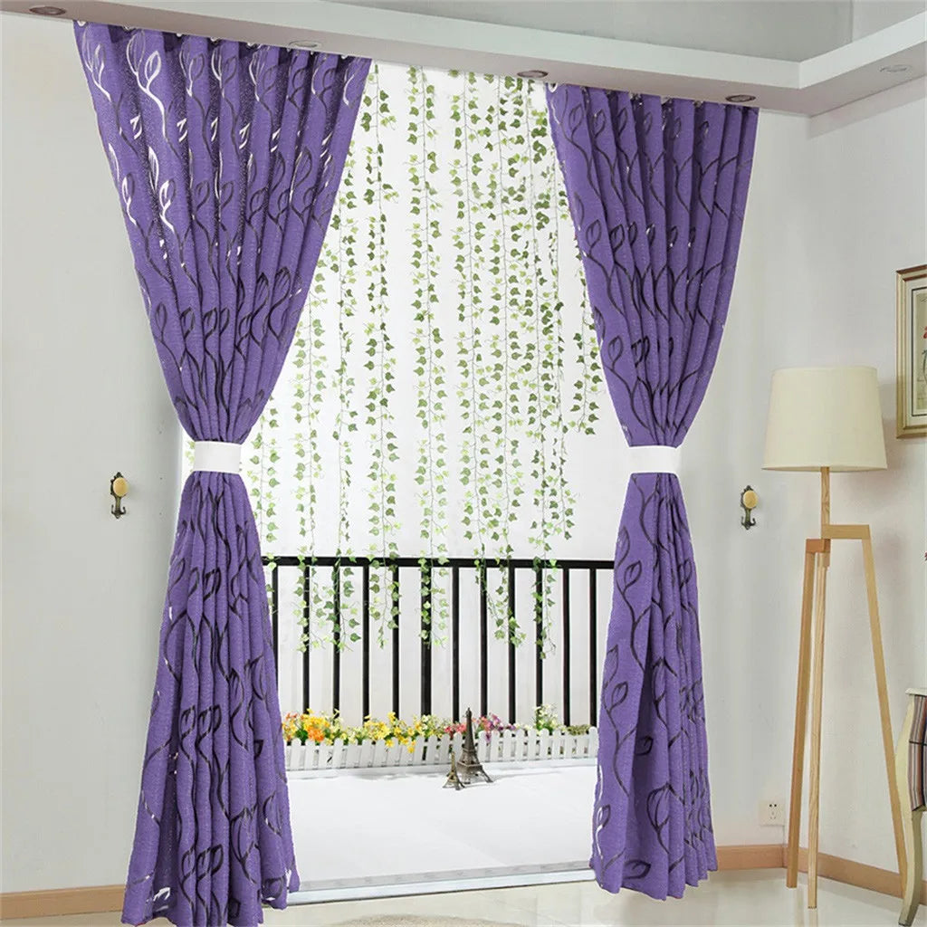 Vines Leaves Tulle Sheer Curtain Panel – Window Drape & Valance Sheer Curtain Panel Oasis Select