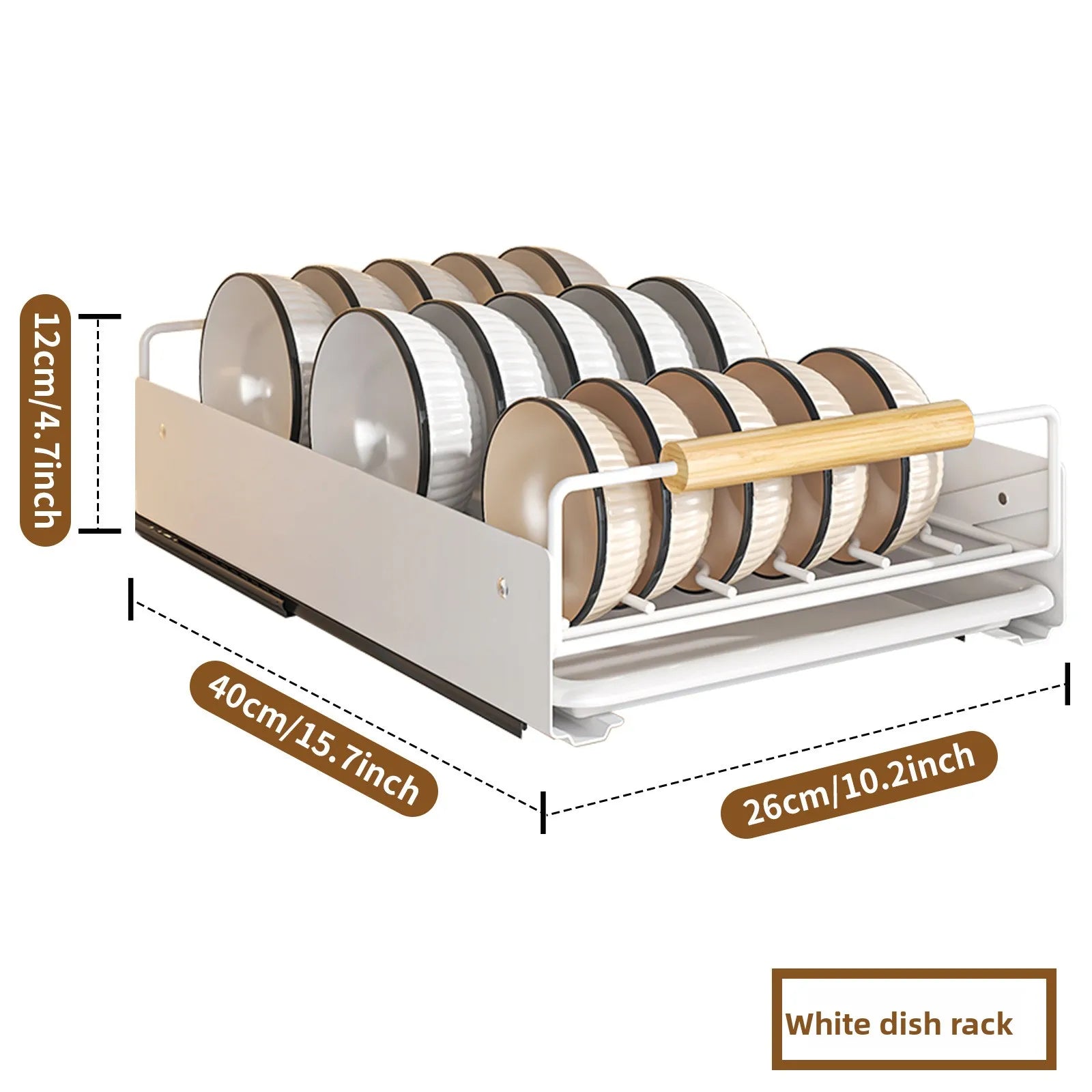 Kitchen Storage Rack Dish Rack Drain Rack Cupboard Pull Dishes Dish Rack Cupboard Shelf Pull Basket Oasis Select White Bowl rack