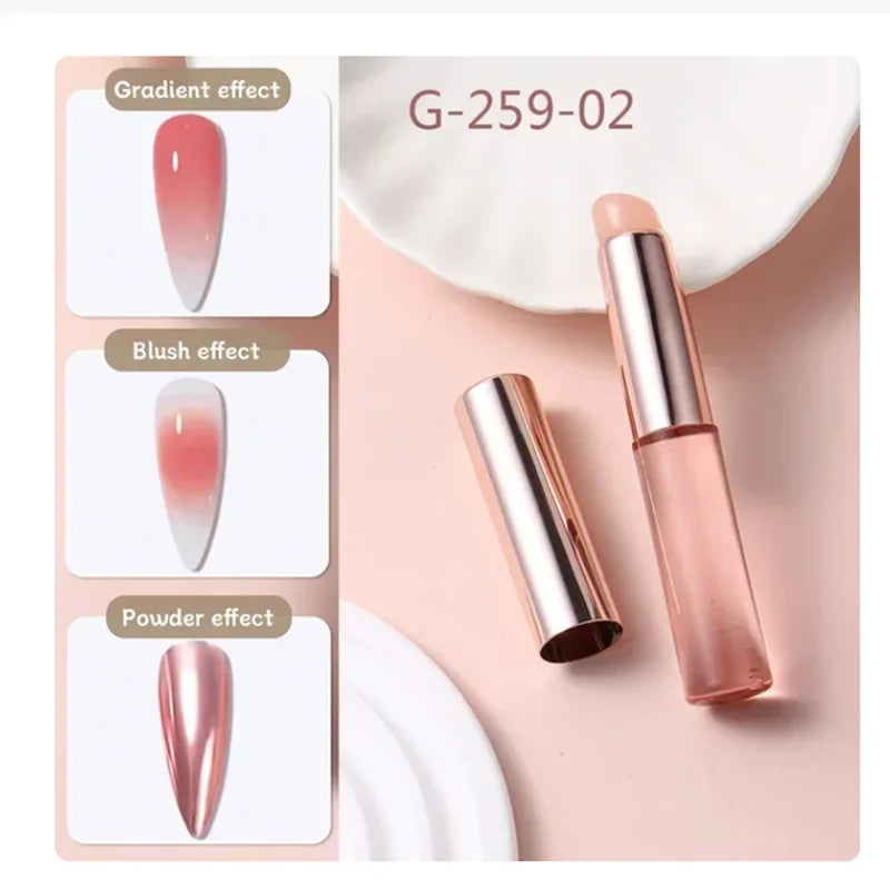 Nail Art Silicone Brush Reusable Mirror Powder Pigment Applying Manicure Tool Gradient Effect Nail Arts Silicone Applicator Oasis Select G-259-02