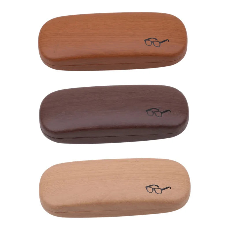 High Quality Wood Grain Hard Kit Holder Metal Reading Glasses Case For Men And Women PU Leather Eyeglass Box Oasis Select