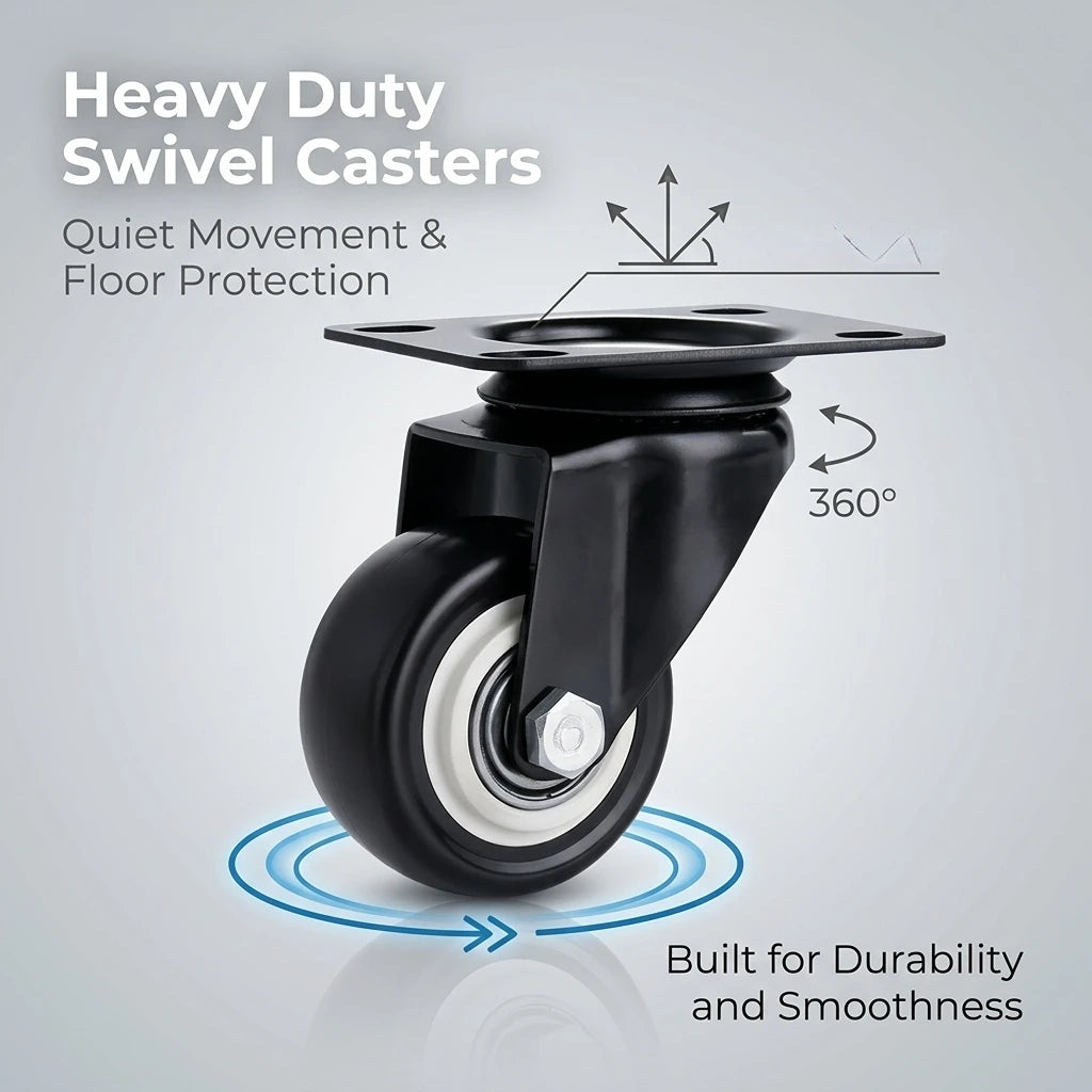 4 Pieces Of 1.5-Inch Universal Wheels Silent Furniture Casters Can Rotate 360° Suitable For Trolleys Cabinets And Scaffolding Oasis Select