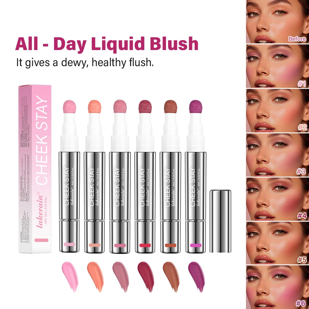 Cheek Blusher long lasting All-Day Liquid Blush makeup Silky texture blendable Colors Sponge Applicator Blush makeup Oasis Select