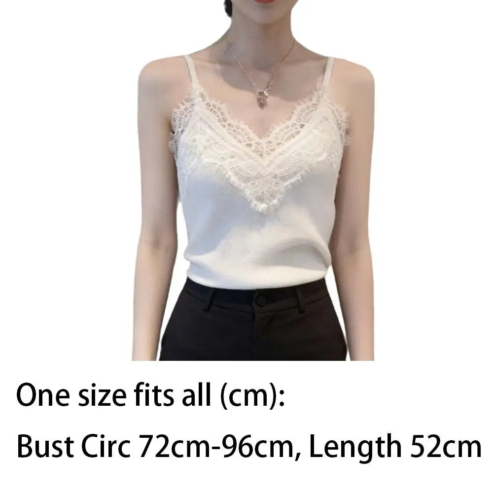 New Summer Lace V-neck Sling Sexy Spice Girls Sleeveless Tank Top Casual Sweet Vest Street Oasis Select