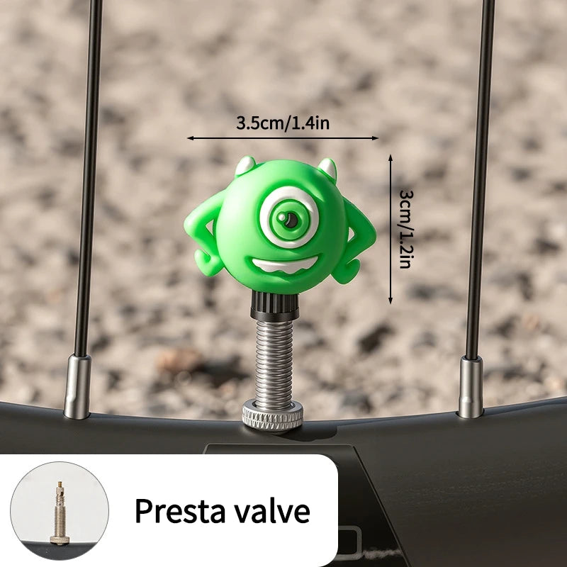 Tire Valve Cap Cartoon Universal Wheel Dust Cover Cute Air Stem Caps For MTB Mountain Bike Motorbike Accessories 1 Pcs Oasis Select K Presta valve1PC