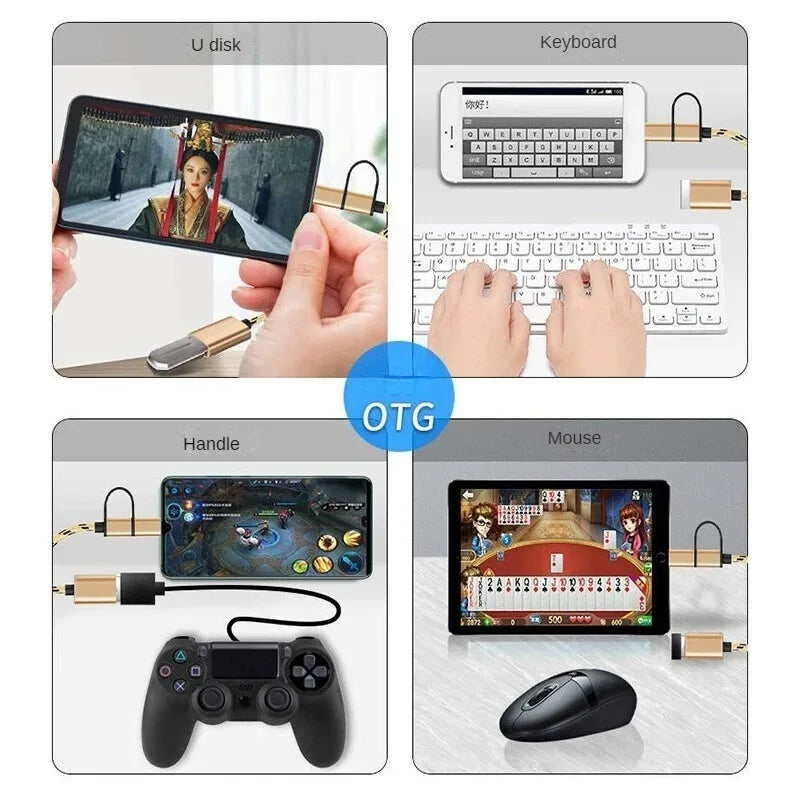 （Color random ）2in1 USB 3.0 OTG Adapter Cable Fast Transfer Braided Cord For Samsung MateBook U Disk Tablet PC Card Reader Oasis Select